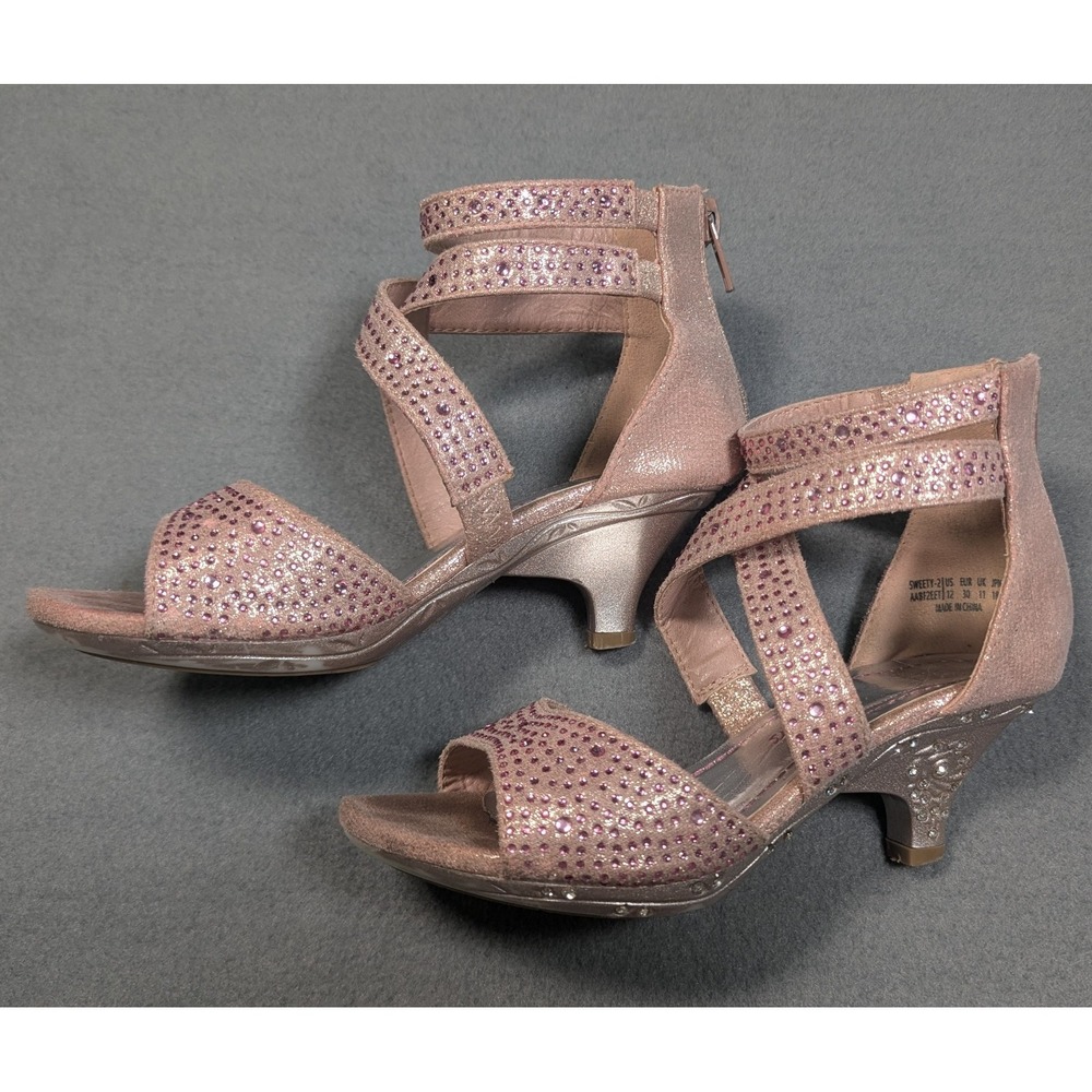 Dream Pairs Kitten Heels Girls Studded Pumps Pink Party Dress Up Size 12